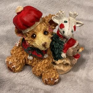Boyds Bears Holiday Bear and Reindeer Figurine